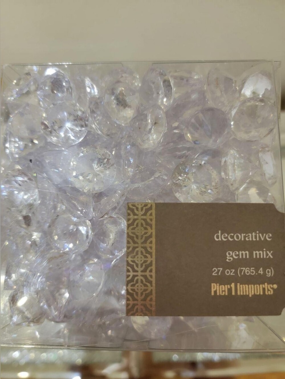Pier 1 Clear Decorative Gem Mix - Translucent Crystal Accents